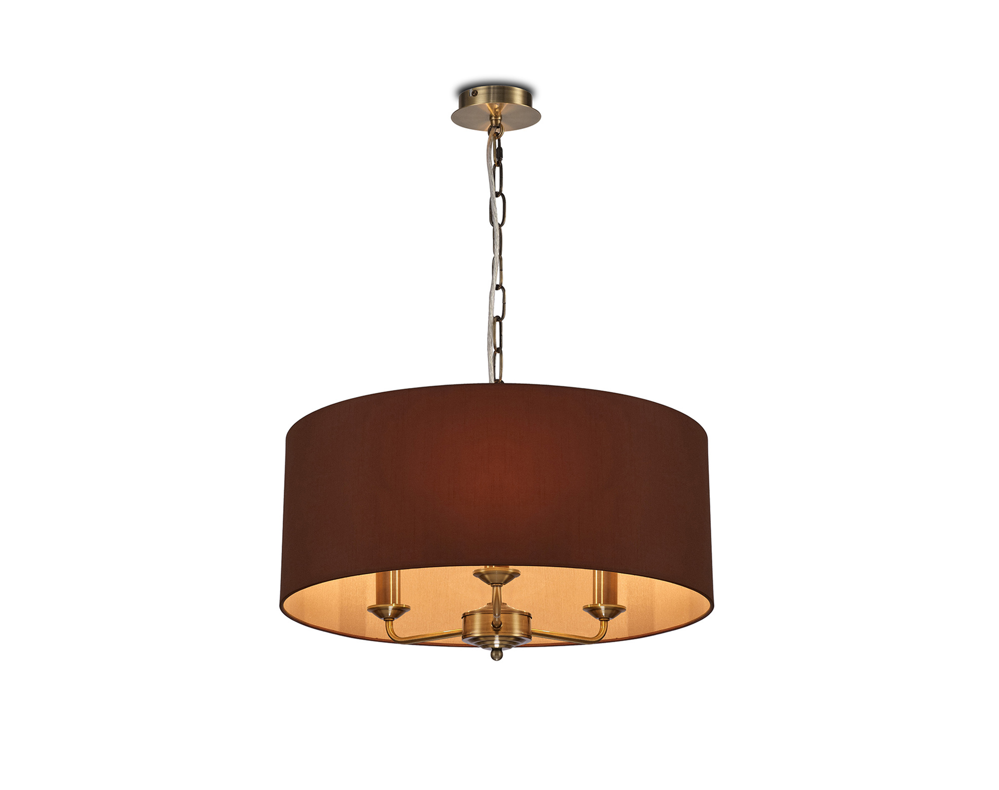 DK0051  Banyan 50cm 3 Light Pendant Antique Brass, Raw Cocoa/Grecian Bronze